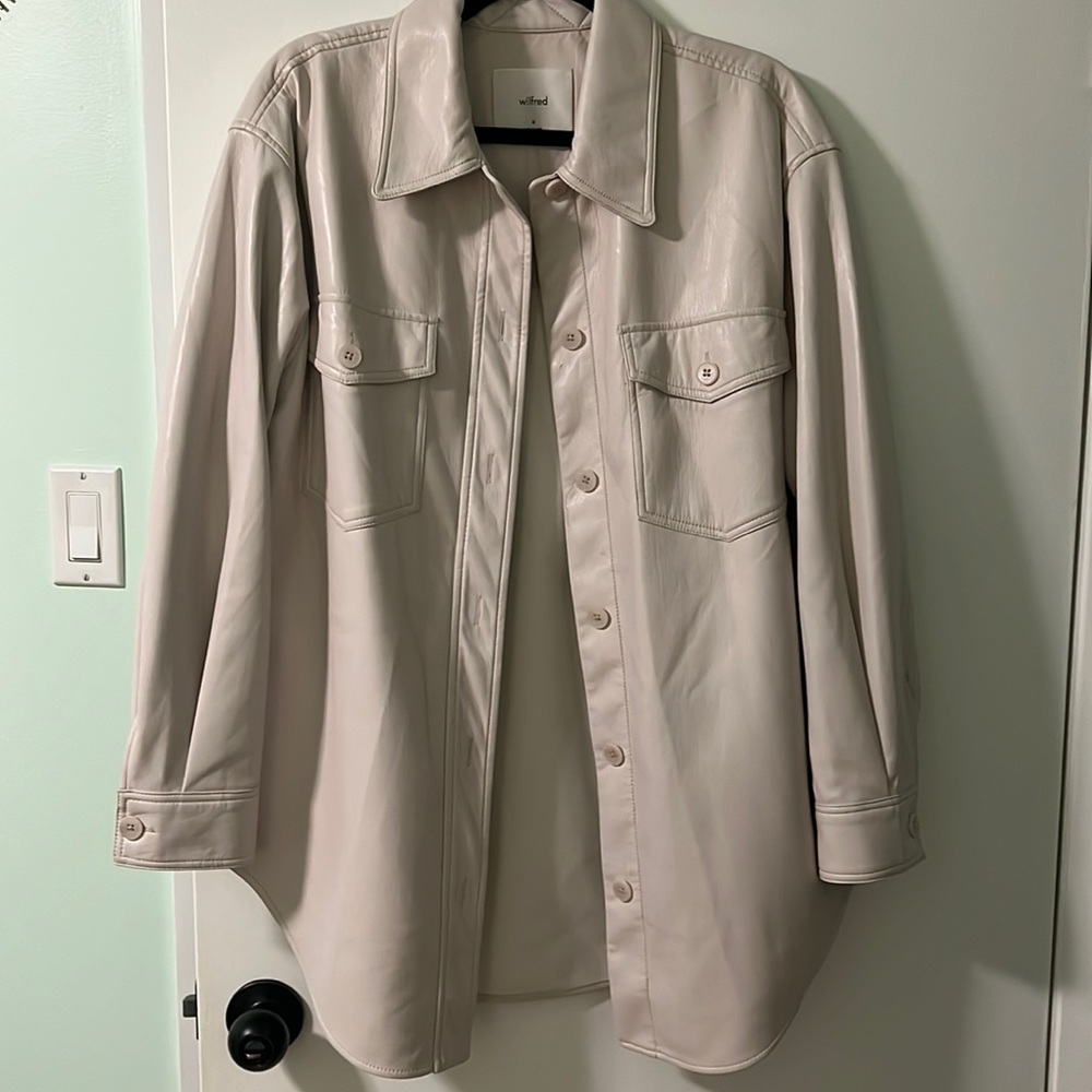 Wilfred Ganna Jacket Vegan Leather Vin Gris Medium EUC